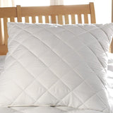 7dreams® Microfaser Kopfkissen gesteppt 80x80 cm, allergikergeeignet, waschbar bei 95°, weiß, formstabil und pflegeleicht.