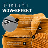 LUMALAND Modulares Eckteil links aus der Cord-Reihe, 81x81x70 cm, soft & waschbarer Senfgelb-Bezug mit robustem Outdoor-Boden.