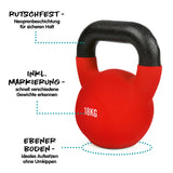 #DoYourFitness Kettlebell 18 kg aus massivem Gusseisen mit rutschfester Neoprenbeschichtung und klarer Gewichtemarkierung.