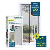 HOBERG Insekten- & Pollenschutzvorhang mit XXL-Magnetbändern 80x210 cm für mücken- und pollenfreien Sommer.