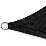 LUMALAND Sonnensegel 100% HDPE mit Stabilisator, Quadrat 5x5m, schwarz, reißfestes Material und rostfreier Eckring für UV-Schutz.