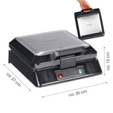 GOURMETmaxx Waffeleisen für Belgische Waffeln in Schwarz mit Antihaftbeschichtung, Cool-Touch-Griffen und stufenlos einstellbarem Bräunungsgrad.