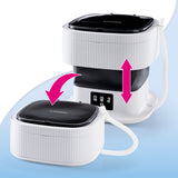 CLEANmaxx Faltbare Mini-Waschmaschine 9 L, leise & kompakt, mit 2 Waschprogrammen, faltbar und ideal für Reisen und kleine Wäschestücke.