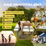 Where Tomorrow - Pop up Pavillon - Faltpavillon in Kamelbraun, vielseitig für Feiern, Camping, Festival, mit 10 Sek. Quick-up-Aufbau.