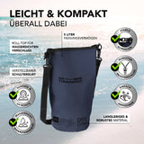 Where Tomorrow Dry Bag 5L - Style 01 - Dunkelblau, wasserfester, robuster Rucksack mit Rolltop und verstellbarem Schultergurt für Outdoor-Abenteuer.