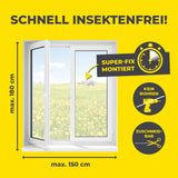 EASYmaxx Insect Protect Insektenschutzgitter mit Magnet bis 150x180cm, schnell montiert, zuschneidbar, kein Bohren nötig.
