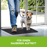 EASYmaxx Schmutzfangmatte Magic Step 40x60 cm grau mit rutschfester Unterseite für Innen- und überdachten Außenbereich.