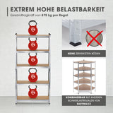 EASYmaxx 2 in 1 Schwerlastregal & Werkbank, 180 x 90 x 40 cm mit 875 kg Traglast, 5 Ebenen je 175 kg, Bodenschutz, kombinierbar.