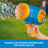 EASYmaxx Bubble Maker / Seifenblasengerät erzeugt hunderte bunte Seifenblasen mit 4 LEDs, akkubetrieben und ideal für Kindergeburtstage und Feiern.