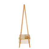 LUMALAND Kleiderständer aus Bambus 159x60x45 cm, stabil, mit Ablagefach, naturfarbener Bambus-Look, ideal für Jacken und Schuhe.