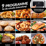GOURMETmaxx Heißluft-Ofen Digital mit Sichtfenster 12l mit 9 Programmen, Touchdisplay für Pommes, Grill, Backen, Dörren, Fisch, Fleisch, Geflügel, Pizza.