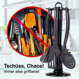 GOURMETmaxx Küchenhelfer-Set mit Aufbewahrungsständer – 7-teiliges, pfannenschonendes und hitzebeständiges Küchenhelfer-Set für mehr Ordnung.