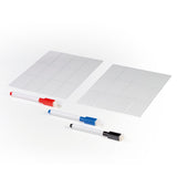 EASYmaxx Schreib-Set für Leuchtkasten mit 3 Stiften in schwarz/blau/rot und 20 Blankokarten für kreative Leuchtbox-Beschriftung.