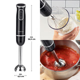 GOURMETmaxx Stabmixer inkl. Rühraufsatz und Messbecher schwarz/chrom, 2 Stufen, Edelstahlklinge, 600-ml-Becher.