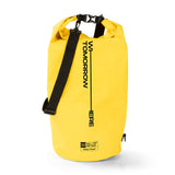 Where Tomorrow Dry Bag 30L - Style 01 - Gelb, wasserdichter, robuster Outdoor-Rucksack mit verstellbarem Schultergurt und Rolltop-Verschluss.