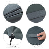 LUMALAND Abdeckung für gestapelte Patio Stühle - 85 x 65 x 80/119 cm - Grün/Grau mit reißfestem Gewebe, PVC-Beschichtung und Tragegriffen.