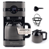 Barista Filterkaffeemaschine Touch Iso mit Isolierkanne, Timer und LED-Touchdisplay mit Permanentfilter und Isolierkanne.