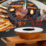 LANDMANN Feuerschalen-Wagen + Plancha-Grill KORREO mit Grillrost, Feuerschale Ø 70 cm und praktischem Unterbau auf Rollen.