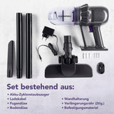 CLEANmaxx Akku-Staubsauger 2in1 mit Zubehör, kabellos, Hand- und Bodensauger, inklusive Verlängerungsrohr, Düsen und Wandhalterung.