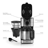 BEEM Kaffeemaschine Fresh-Aroma-Switch Thermo mit Aroma-Switch, Timer, drehbarem Bedienfeld und doppelwandiger Isolierkanne.