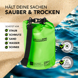 Where Tomorrow Dry Bag 5L - Style 01 - Grün wasserdicht, robust, schützt vor Staub, Wasser, Sand und Schnee, ideal für Outdoor-Abenteuer.