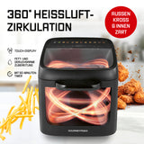 GOURMETmaxx Heißluftofen mit Panoramadach & Frontfenster, 12,5 l, 360° Heißluftzirkulation für knusprige Gerichte.