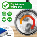 BRATmaxx Aluminium-Pfanne + Pyramidenstruktur Ø 24 cm mit Antihaft, idealer Wärmeverteilung und für alle Herdarten geeignet.