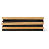 LUMALAND Organizer mit Bambus-Rahmen - 3er-Set - 30 x 30 x 9 cm (3/4/9 Aufteilung) - Anthrazit stapelbar und platzsparend.