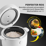 N8WERK Digitaler Reiskocher mit Antihaftbeschichtung für perfekten Reis und Crispy Funktion für aromatische Reiskruste.