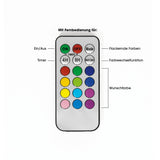 EASYmaxx LED-Leuchtkasten A3 Fernbedienung mit Timer, Farbwechsel- und Flackerfunktion für individuelle Lichtsteuerung in Weiß/Schwarz.