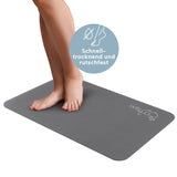 EASYmaxx Badematte Spa 60x90 cm Dunkelgrau, schnell trocknend, rutschfest, extra saugfähig, für Badezimmer und Küche geeignet.