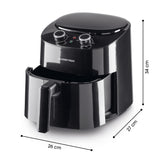 GOURMETmaxx Heißluft-Fritteuse Mechanisch 4,5 l schwarz mit Timer und Heißluft-Zirkulation für fettarmes Garen.