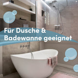 fredis Kinderdusche Meerjungfrau, dusch- und badewannentauglich, einfache Montage ohne Bohren, kindersicher und mitwachsendes Design.