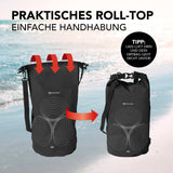 #DoYourOutdoor Dry Bag 10L - Schwarz, wasserdichter, robuster Rucksack mit Rolltop-Verschluss für Outdoor-Abenteuer und sicheren Schutz der Wertsachen.