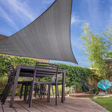 LUMALAND Sonnensegel 100% HDPE Rechteck 2x3m Grau/Weiß, stabiles, UV-sicheres Sonnensegel mit rostfreien Ringen und Befestigungsseilen.