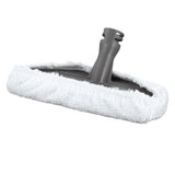 CLEANmaxx Dampfbesen mit Dampfregulierung - blau/weiß, Ersatz-Wischeraufsatz mit Mikrofaserbezug für schonende Reinigung.