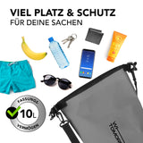 Where Tomorrow Dry Bag 10L - Style 02 - Grau, wasserdichter, robuster Rucksack mit 10L Fassungsvermögen für Outdoor-Abenteuer.