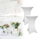 LUMALAND Stehtischhusse Ø 70-75 cm Weiß, elegante, schmutzabweisende und waschbare Husse für Stehtische innen und außen.
