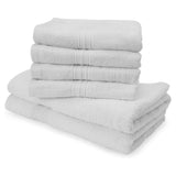 LUMALAND Premium Handtücher 6er-Set in Weiß, bestehend aus 4 Handtüchern 50x100 cm und 2 Badetüchern 70x140 cm aus Baumwolle.
