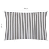 LUMALAND Sonnensegel 100% HDPE mit Stabilisator, Rechteck 2x3m, grau/weiß, UV-Schutz, reißfest, mit Befestigungsringen.