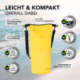 #DoYourOutdoor Dry Bag 20L - Gelb, wasserdichter, robuster Rucksack mit verstellbarem Schultergurt und Rolltop-Verschluss für Outdoor-Abenteuer.