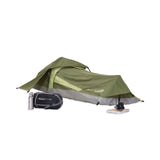 Where Tomorrow 1-Personen-Zelt - Rechteck - 220x80x50 cm - Grün, ultraleicht, wetterfest und schnell aufbaubar für Outdoor-Abenteuer.