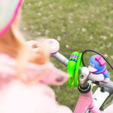 #DoYourFitness Fahrradschloss »Protector« Zahlenschloss 60 cm lang schwarz am pinken Kinderfahrradlenker befestigt.