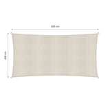 LUMALAND Sonnensegel 100% HDPE mit Stabilisator für UV-Schutz, Rechteck 2 x 4 Meter in Creme, stabiles und reißfestes Material.