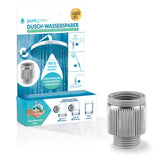 puregreen einstellbarer Wassersparer für die Dusche chromfarben mit stufenlos regulierbarem Wasserdurchlauf bis zu 90 % Wasser sparen