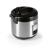 GOURMETmaxx Reiskocher mit Gartopf, Dampfkorb, Reislöffel und Messbecher, Edelstahlgehäuse und Warmhaltefunktion.