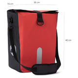 #DoYourSports Wasserdichte Fahrradtasche Roll-Top 21 L Rot, 3-in-1, wasserfest, reflektierend, mit Schulter- und Haltegriff, 36x40x16 cm.