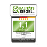 Qualitätssiegel für LUMALAND Sitzsack GIANT aus der Cord-Reihe, 135 x 100 cm - Bezug soft & waschbar - Weinrot mit Note 1,1 sehr gut