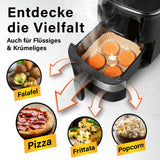 GOURMETmaxx Backpapierschalen für Heißluftfritteusen (2–5 l) schützen vor Fett und verhindern Festkleben bei verschiedenem Essen.
