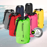 Where Tomorrow Dry Bag 10L - Style 02 - Grün wasserdichter, robuster Outdoor-Rucksack mit verstellbarem Schultergurt und Rolltop-Verschluss.